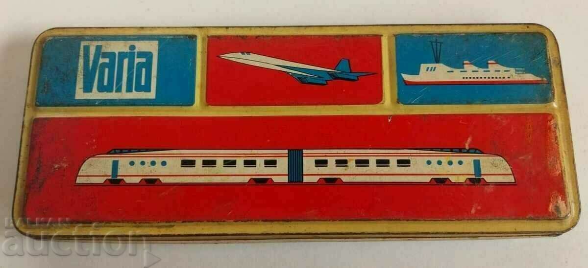 . TIN BOX OF SOC METAL PENCIL HOLDER . TIN BOX OF SOC METAL PENCIL HOLDER