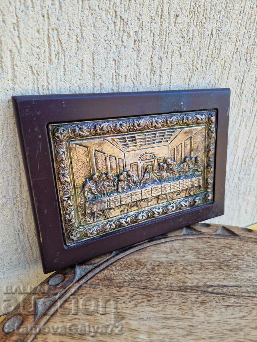 Delivery of Beautiful old silver icon The Last Supper