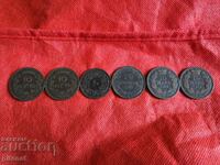 Lot of 10 pairs, pennies, lepta 1878, 1879, 1881