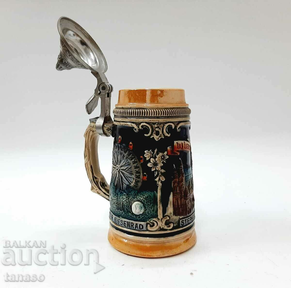 Auction Old Spanish beer mug with lid(2.2) Auction Old Spanish beer mug with lid(2.2)