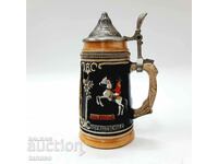 Old Spanish beer mug with lid(2.2)