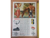 1943 Calendarul imperial cu afiș publicitar de propagandă.