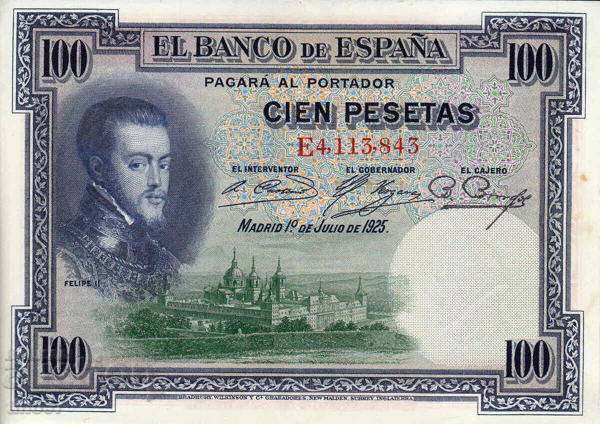 tino37- SPAIN - 100 PESETS - 1925 - VF+ with price 9.90 BGN | € 5.06
