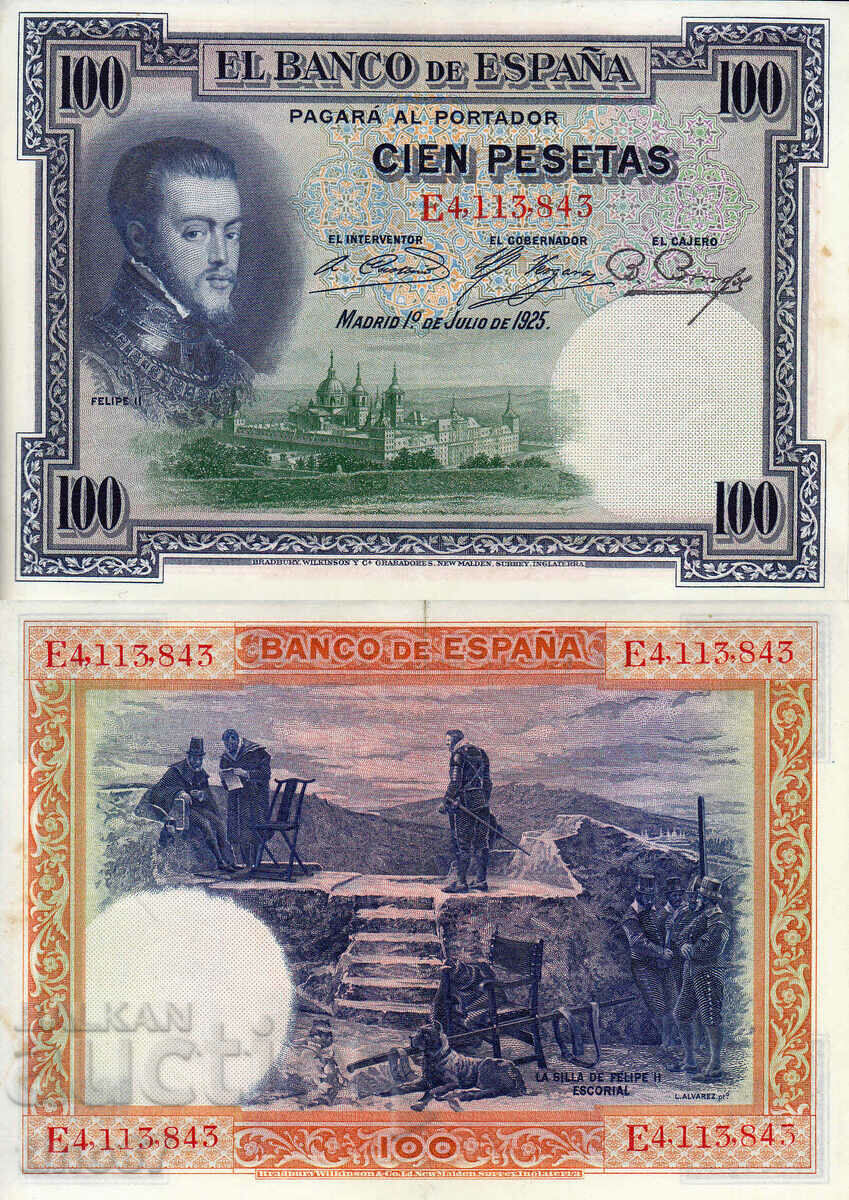 tino37- ΙΣΠΑΝΙΑ - 100 PESETS - 1925 - VF+