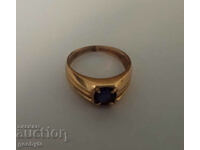 men's gold ring with iolite, gold