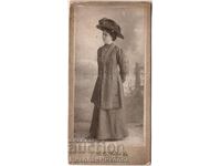 OLD PHOTO CARDBOARD YOUNG WOMAN PLOVDIV PHOTO ANDREEV D167