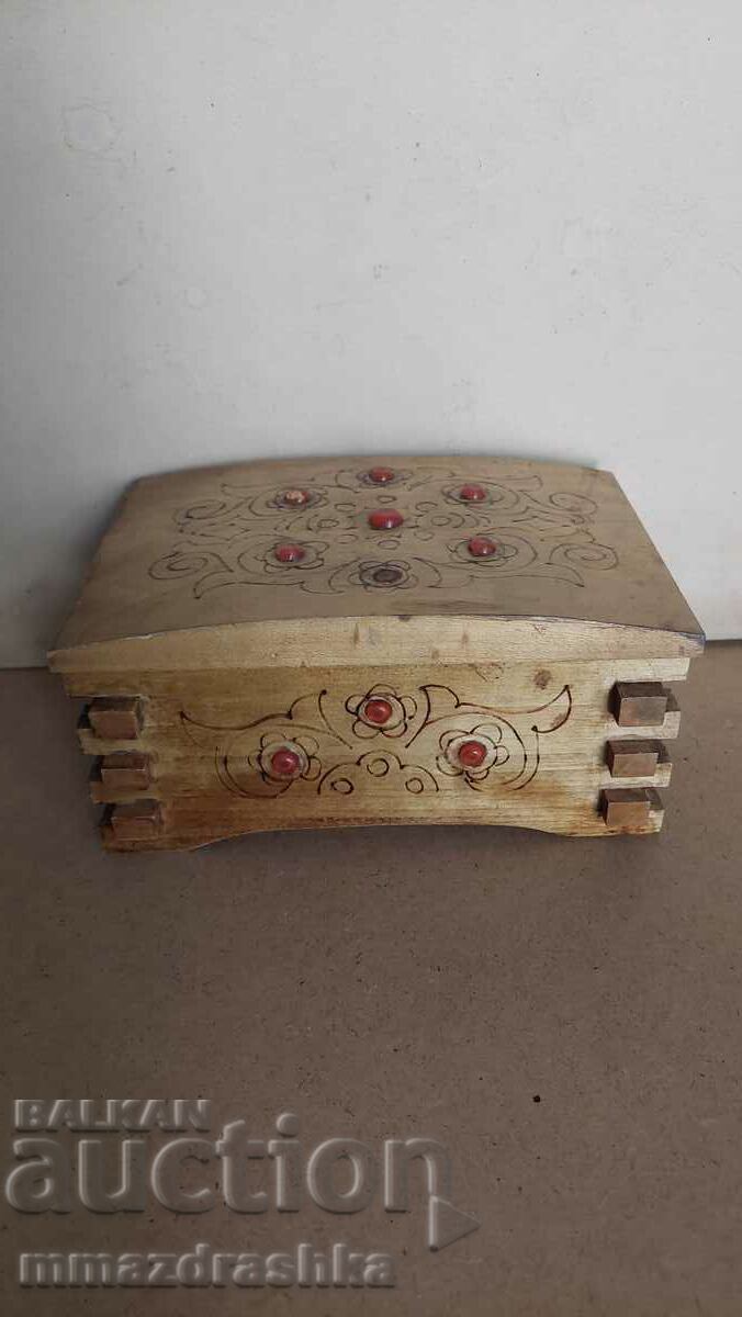 Old wooden jewelry box