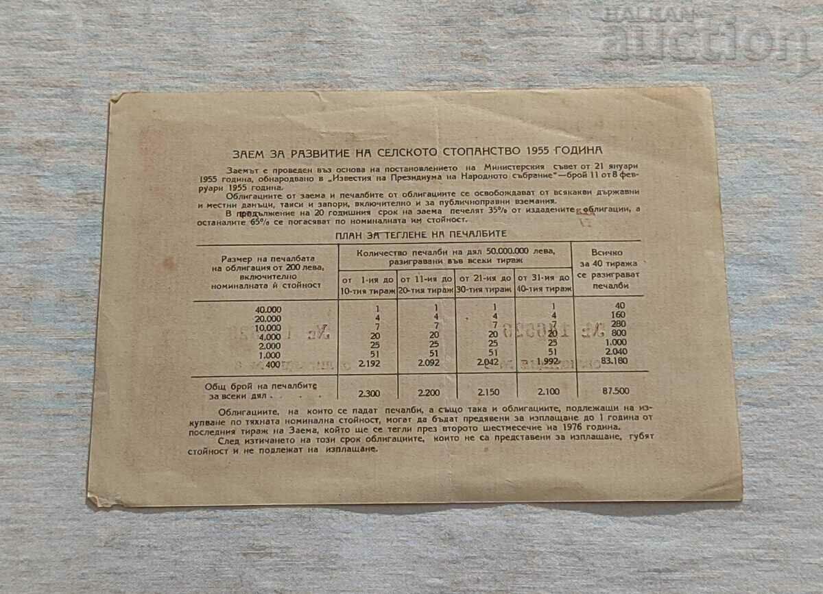BOND 1955 BGN 40 TITLE IV No. 146529 NRB with price 3.00 BGN | € 1.53 BOND 1955 BGN 40 TITLE IV No. 146529 NRB with price 3.00 BGN | € 1.53