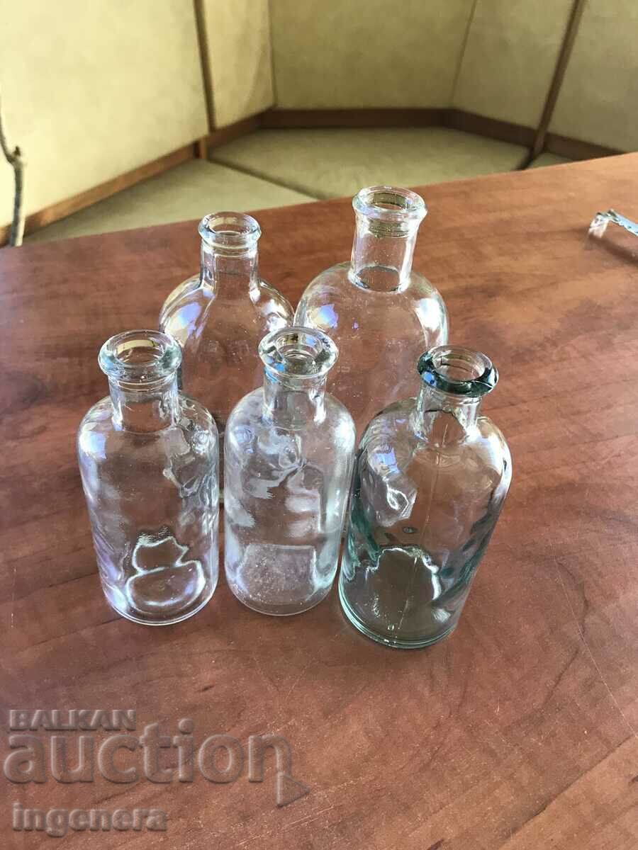 PHARMACEUTICAL GLASS BOTTLE - 5 PCS. with price 18.00 BGN | € 9.20 PHARMACEUTICAL GLASS BOTTLE - 5 PCS. with price 18.00 BGN | € 9.20