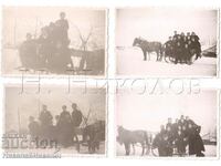 1943 LOT 4x SMALL OLD PHOTOS WINTER IN KUBRAT D184