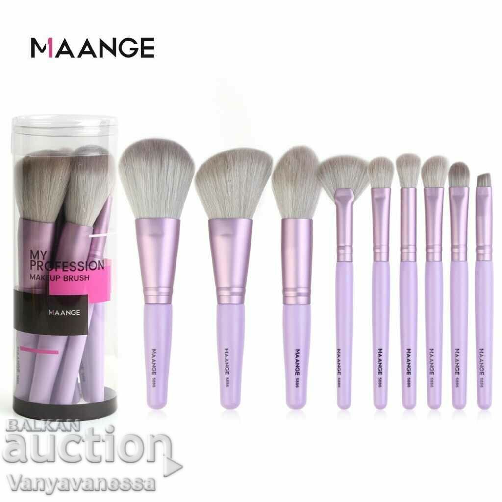 9-piece soft makeup brush set