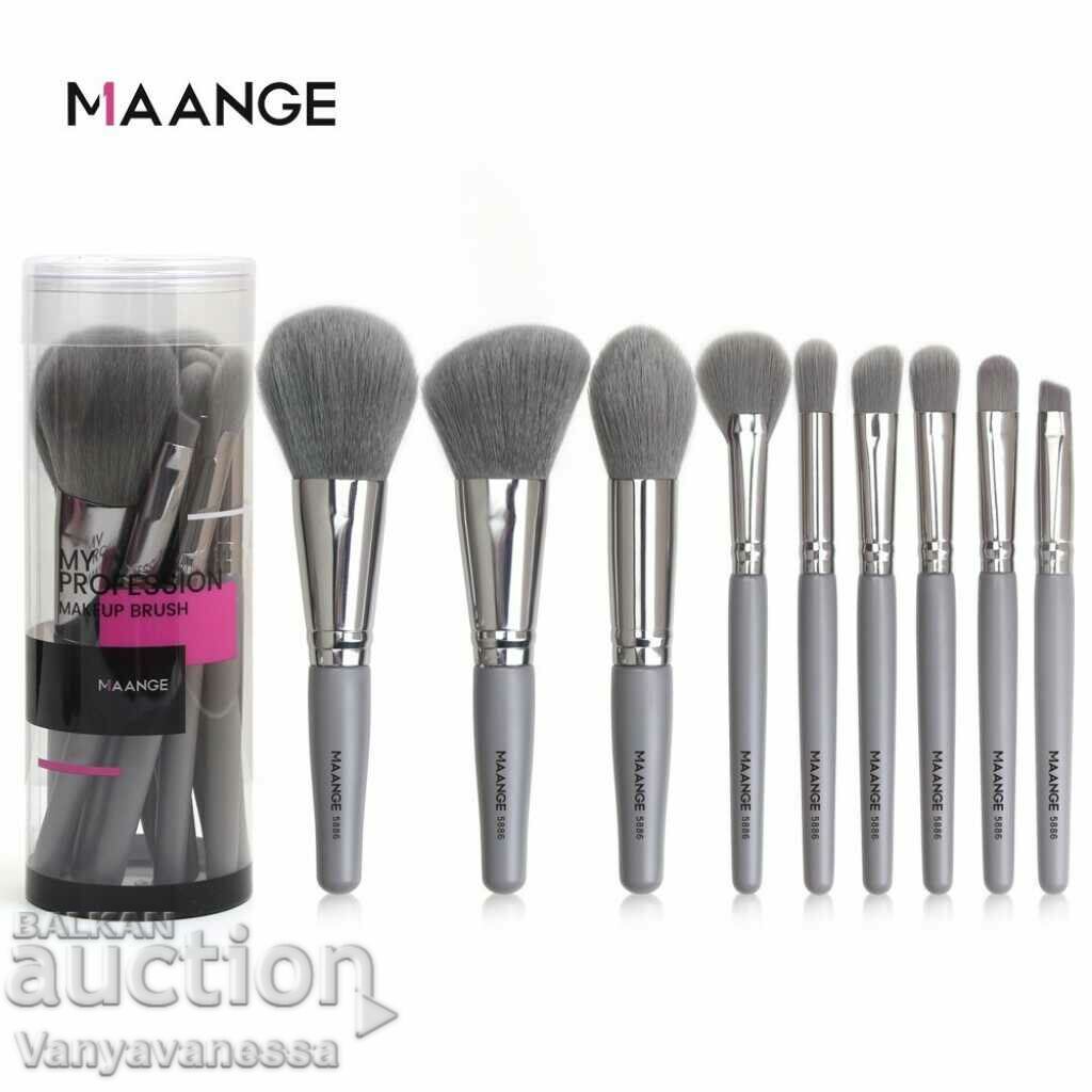 9-piece soft makeup brush set