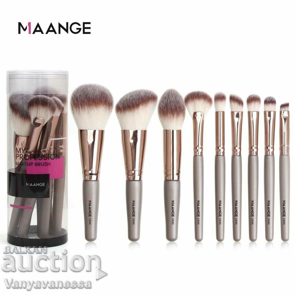 9-piece soft makeup brush set