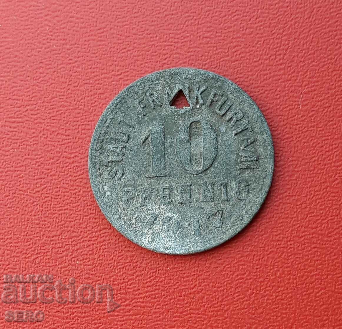 Γερμανία-Έσση-Φρανκφούρτη στο Main-10 Pfennig 1917