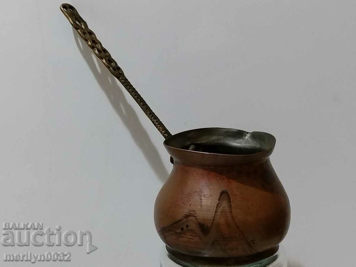 Old tinned copper cezve, coffee pot, copper, copper vessel with price 43.00 BGN | € 21.99