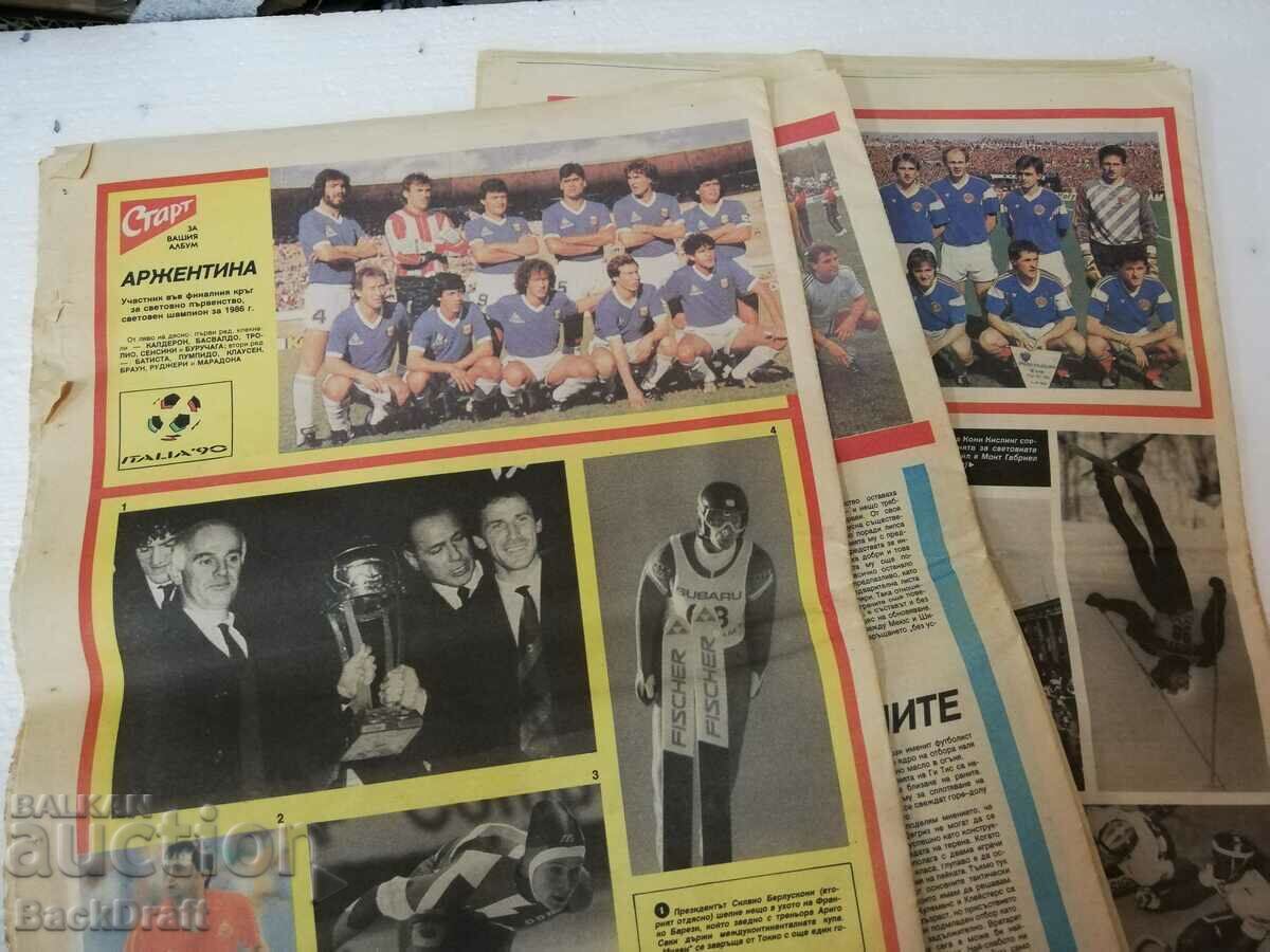 Auction  9 issues of the newspaper Start WC in football Italy 1990.
