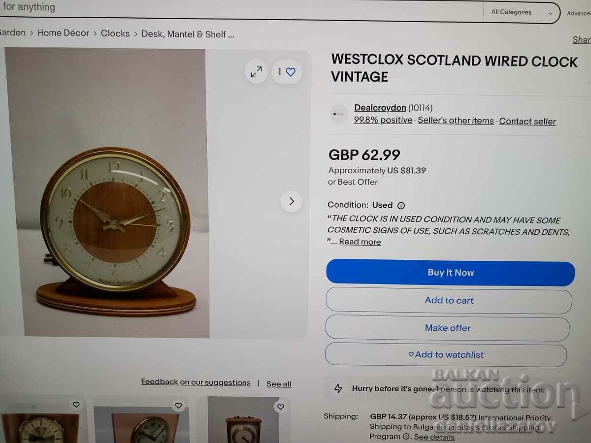 Westclox Scotland μεγάλο επιτραπέζιο ρολόι δεκαετίας του 1950 - 7