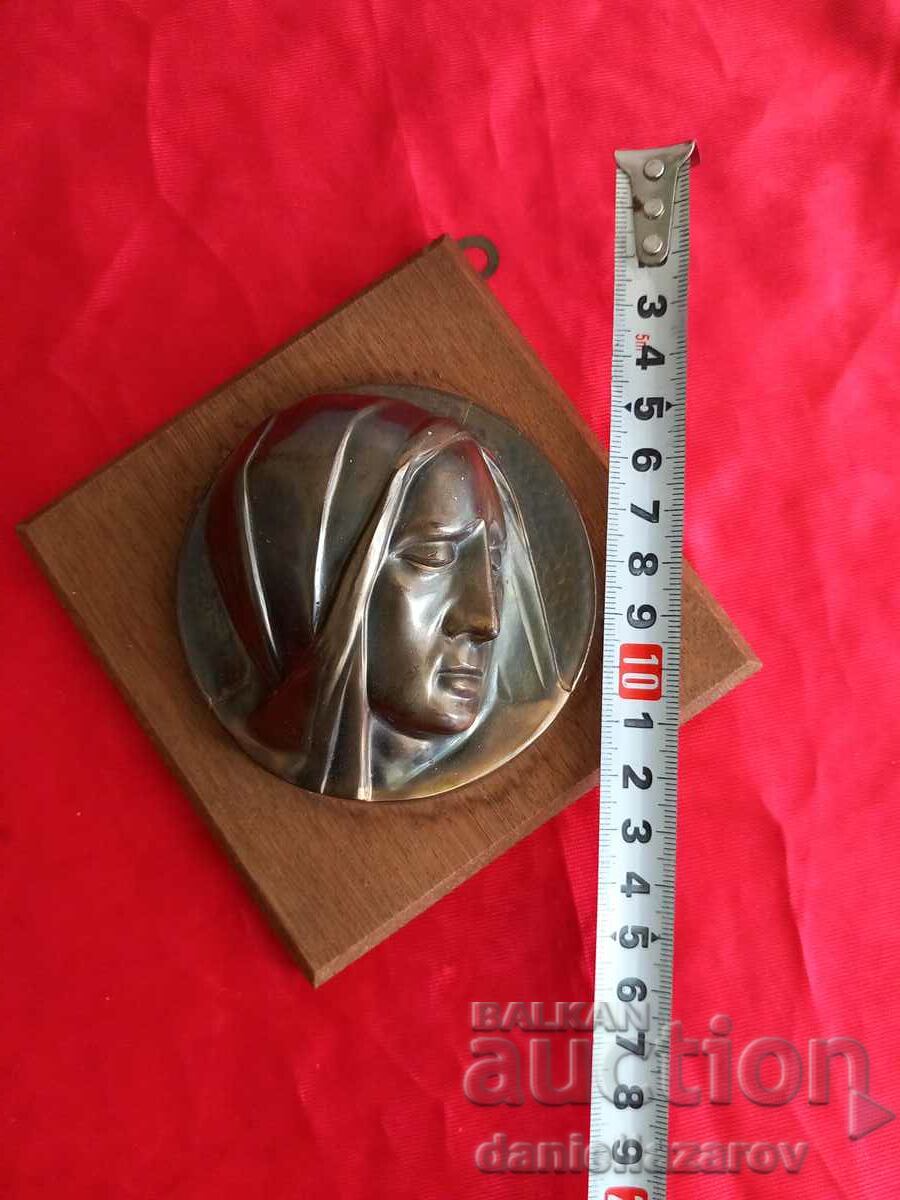 Old Relief Icon of the Virgin Mary, Wood and Metal - 5 Old Relief Icon of the Virgin Mary, Wood and Metal - 5