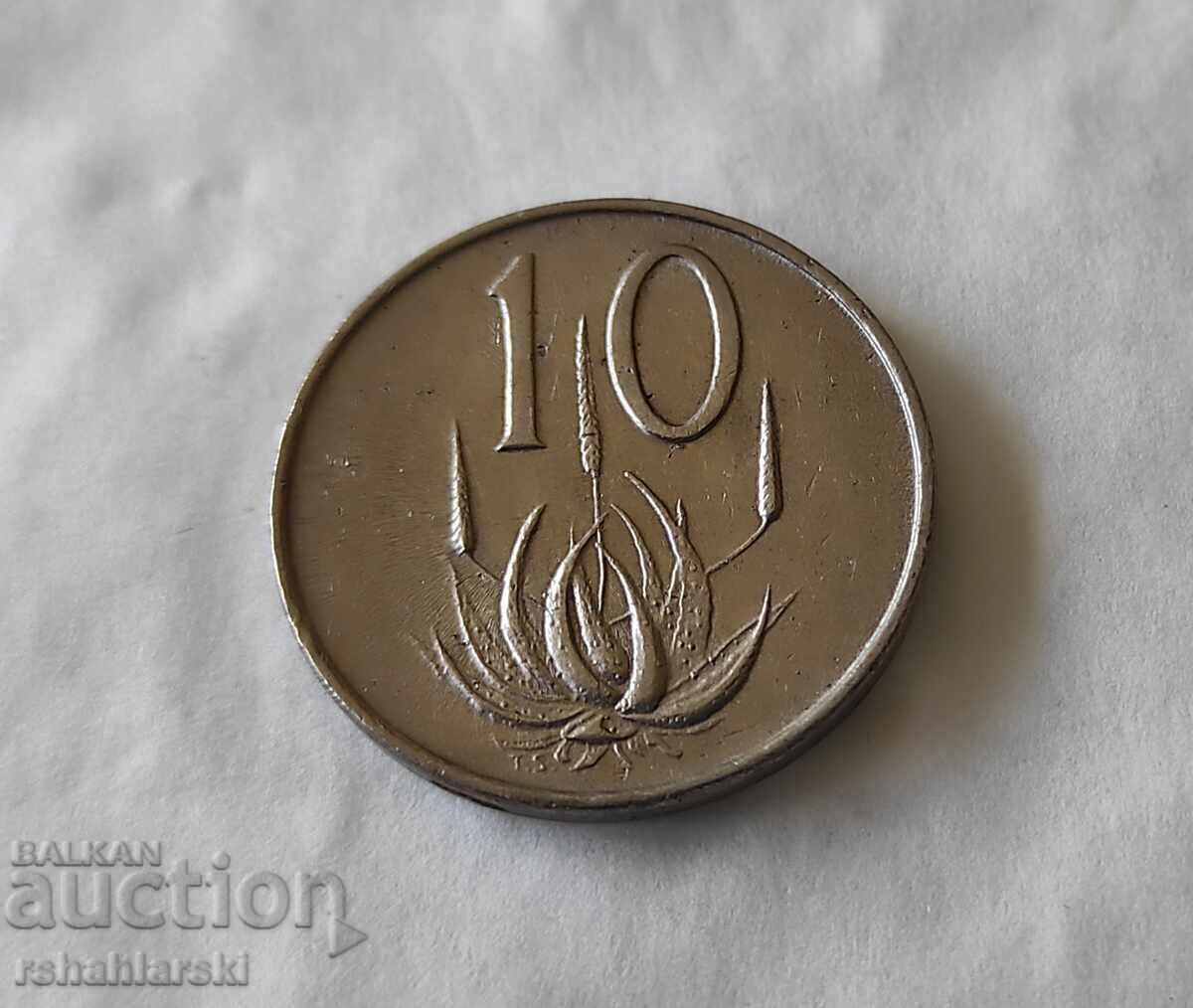 Moneda de 10 cenți din Africa de Sud, 1965