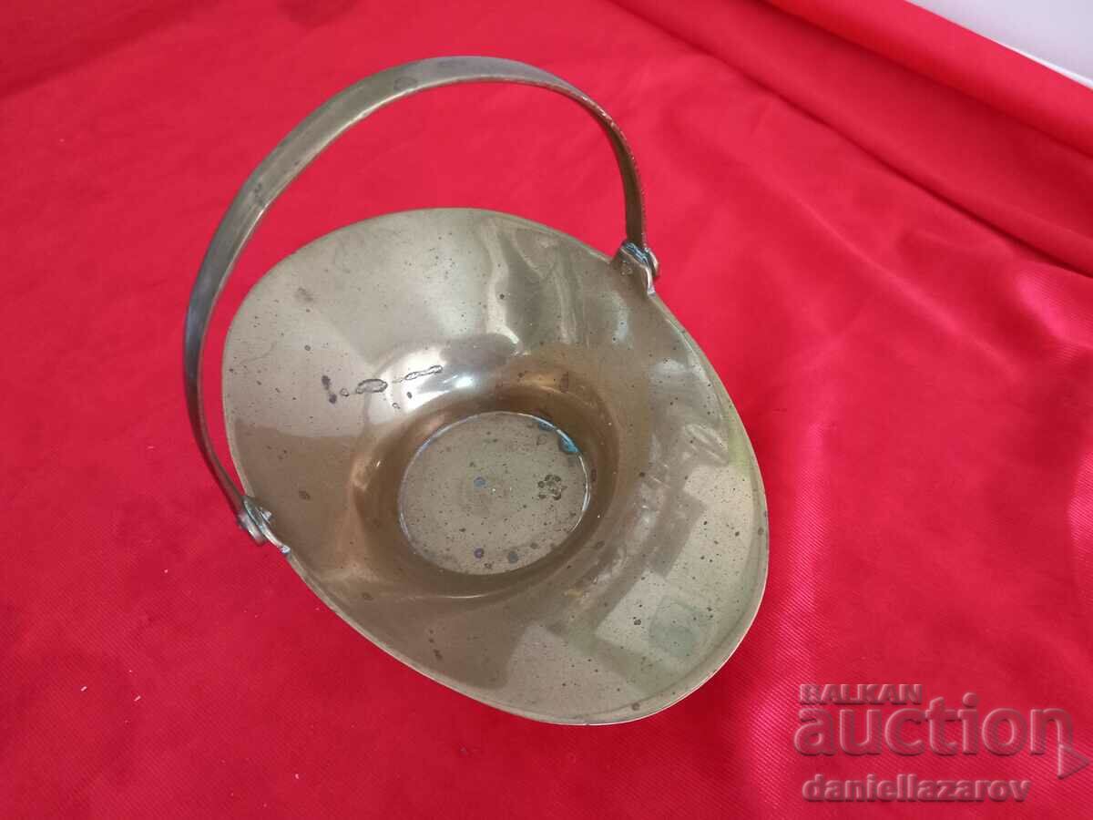 Old Small Brass Candy Box "Basket" - 5