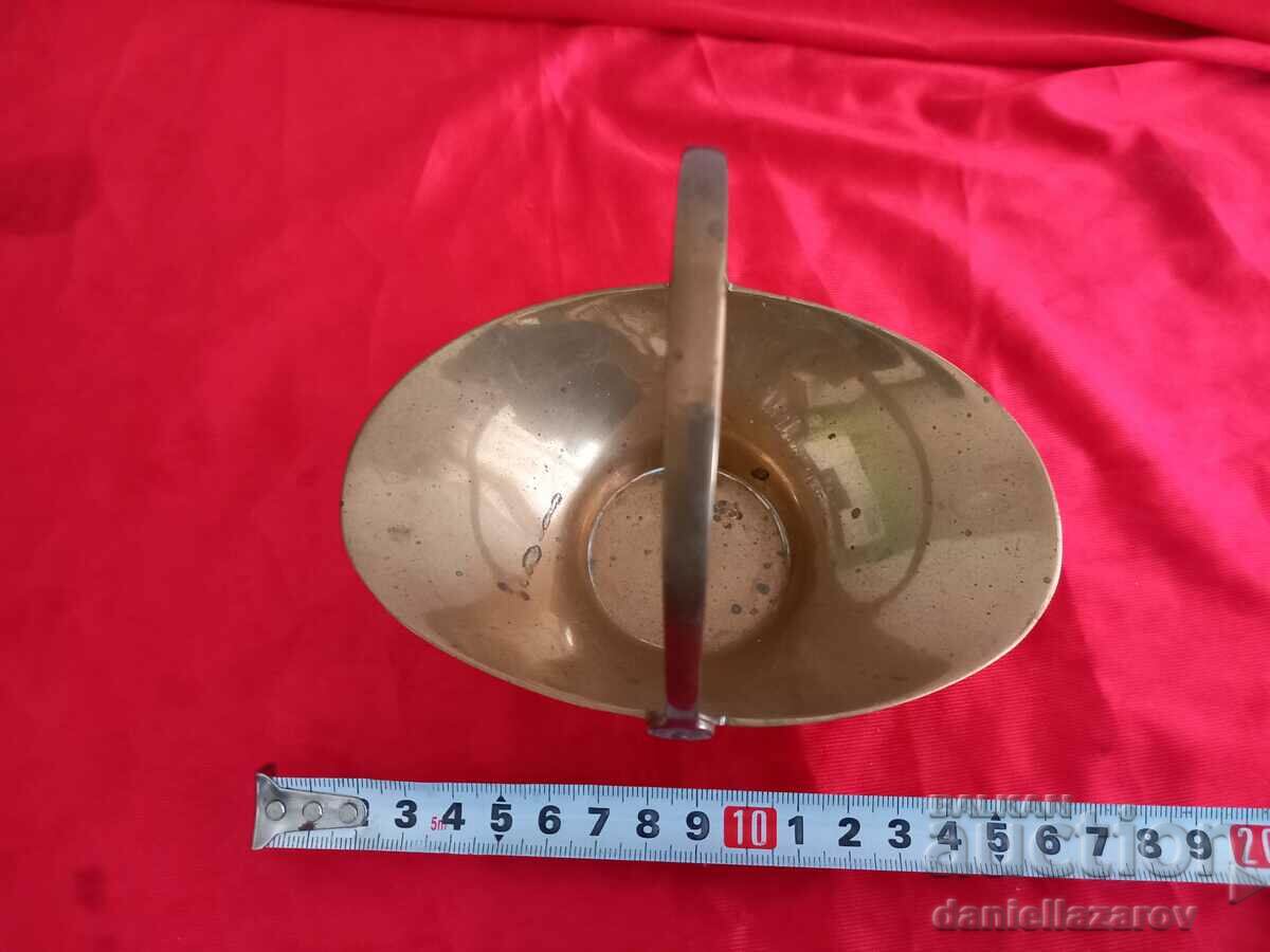 Old Small Brass Candy Box "Basket" - 6