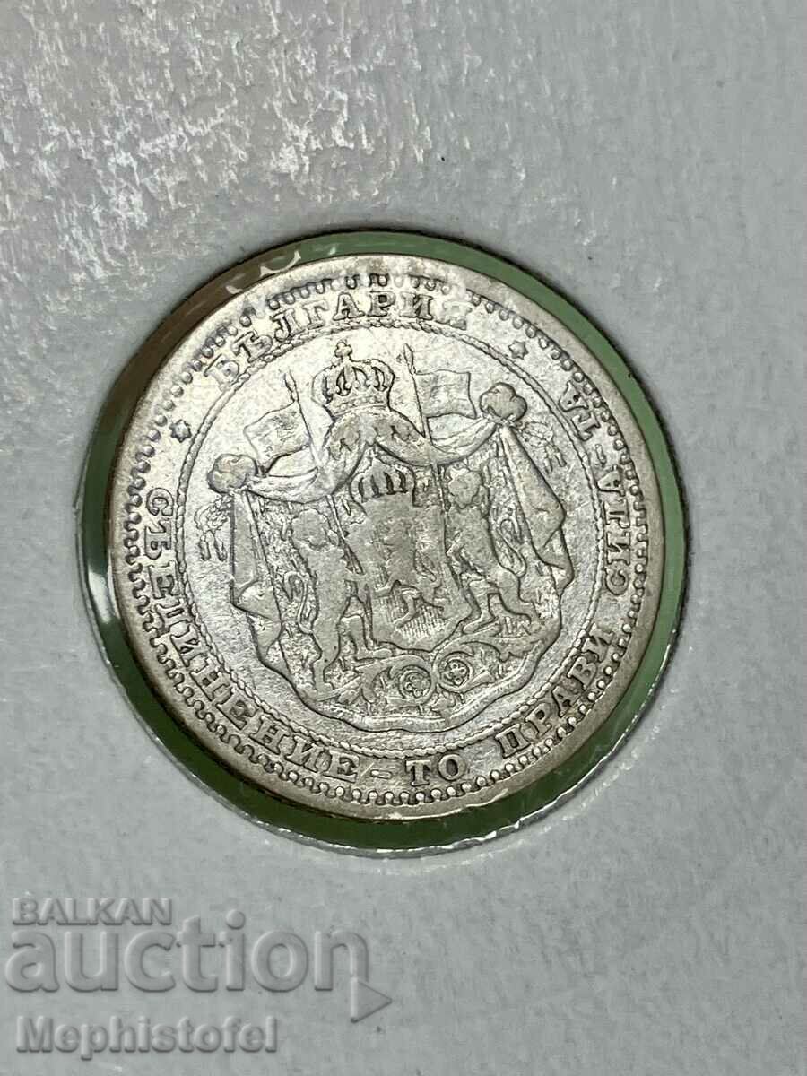 Auction 50 cents 1883, Principality of Bulgaria - silver coin Auction 50 cents 1883, Principality of Bulgaria - silver coin