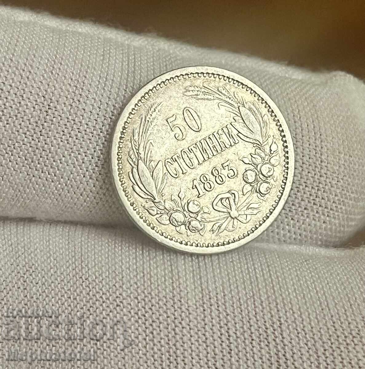 50 cents 1883, Principality of Bulgaria - silver coin - 6 50 cents 1883, Principality of Bulgaria - silver coin - 6