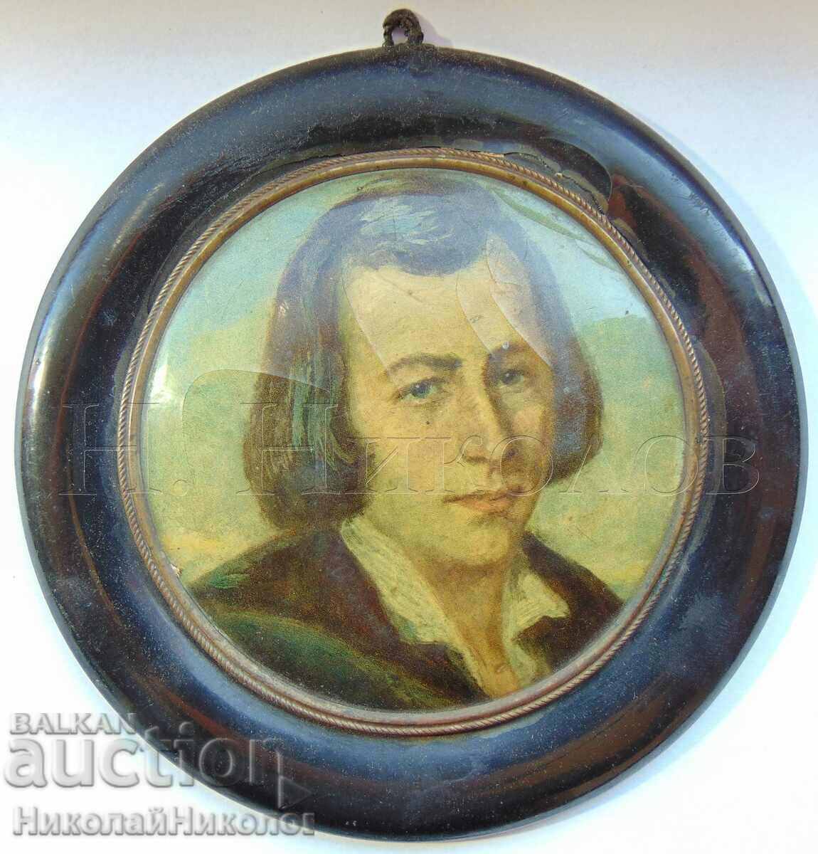 MIC PORTRET GRAVĂ VECHE HEINRICH HEINE POET