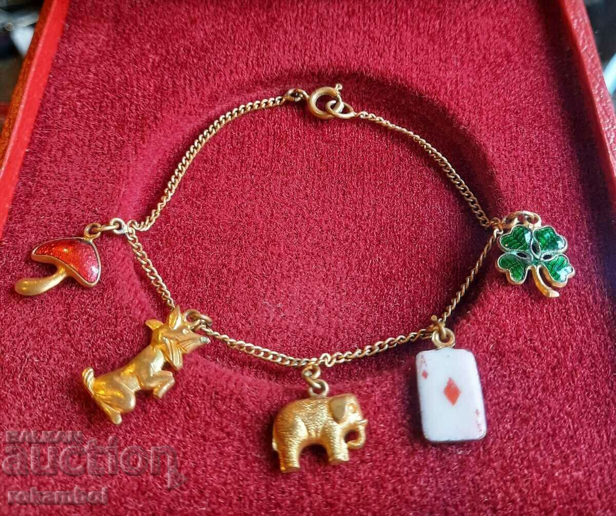 Austrian gilt charm bracelet circa 1930