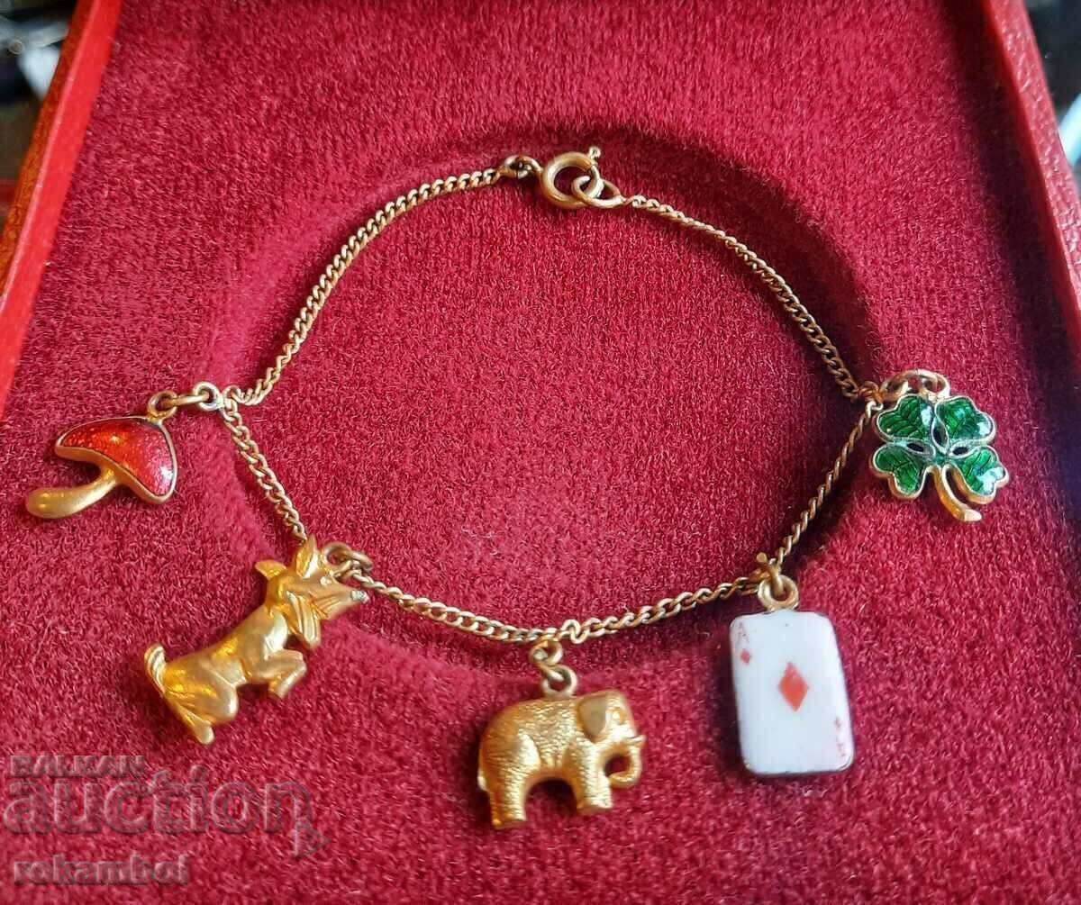 Austrian gilt charm bracelet circa 1930 Austrian gilt charm bracelet circa 1930