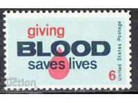 1971. USA. Blood donor.