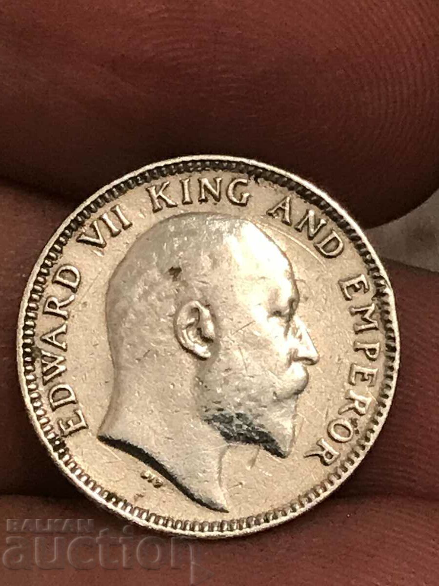 British India 1/4 Rupee 1904 Edward VII Silver with price 36.00 BGN | € 18.41 British India 1/4 Rupee 1904 Edward VII Silver with price 36.00 BGN | € 18.41