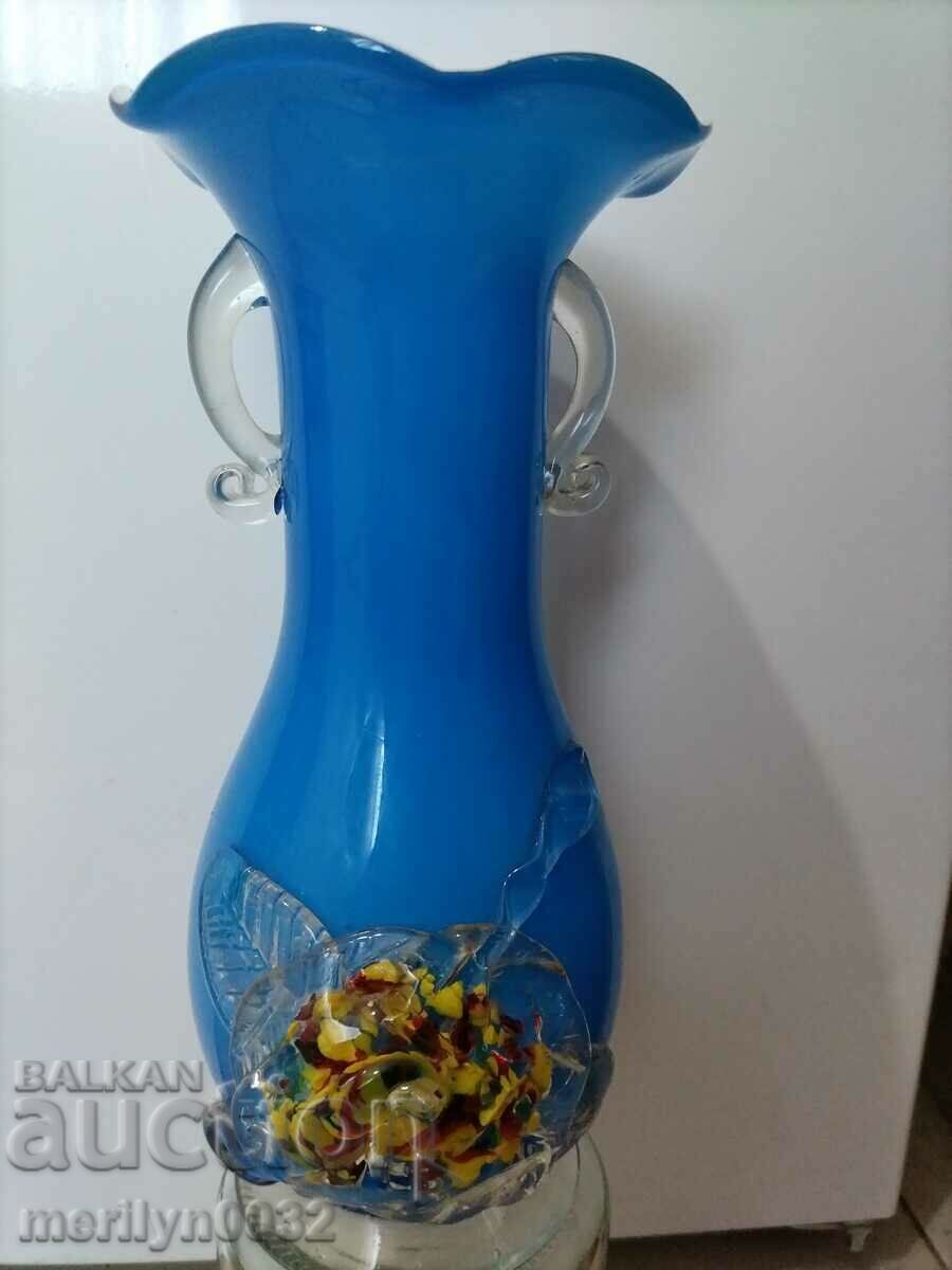 Murano glass vase with cape opening 24 cm high with price 85.00 BGN | € 43.46 Murano glass vase with cape opening 24 cm high with price 85.00 BGN | € 43.46