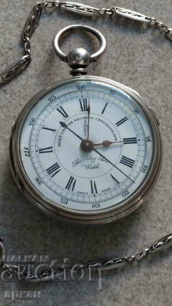 Silver watch - chronograph - Switzerland - XIX century - working