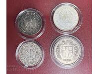 RARE Silver Coins 5 Marks 1935/36 5 Francs 1933