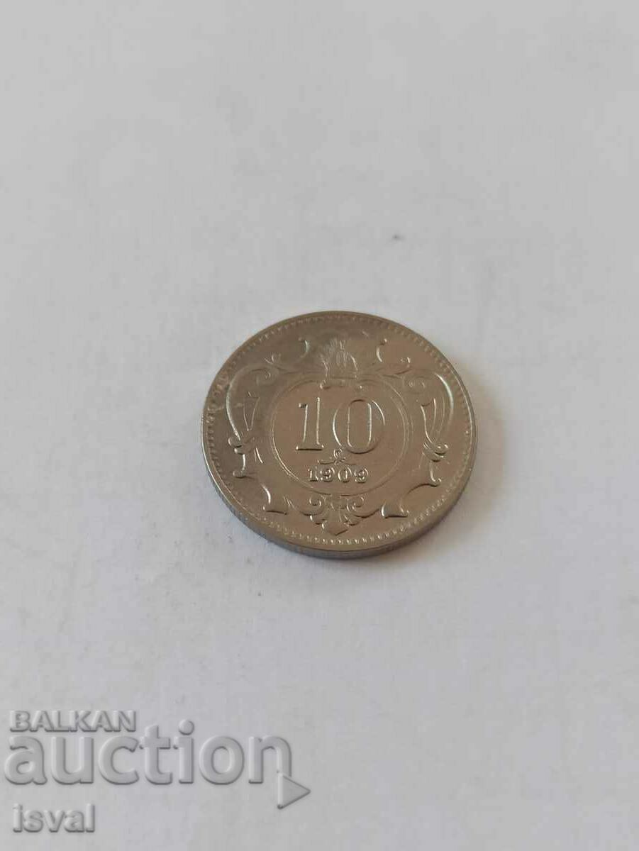 10 Halers - 1909 with price 4.00 BGN | € 2.05