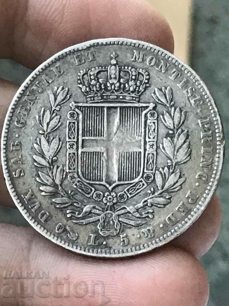 Italy Sardinia 5 Lire 1835 Silver with price 140.00 BGN | € 71.58 Italy Sardinia 5 Lire 1835 Silver with price 140.00 BGN | € 71.58