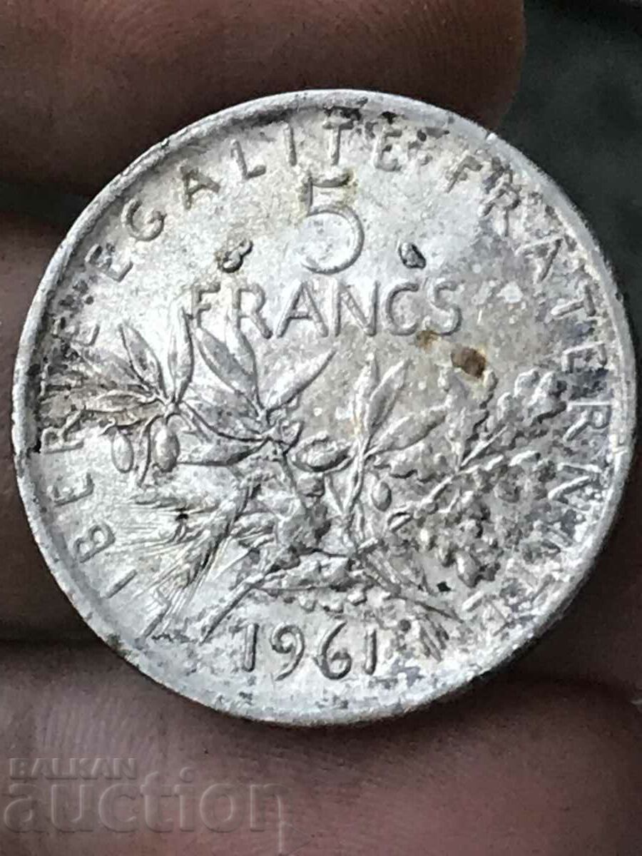 France 5 francs 1961 silver type 835