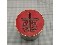 CHRISTIAN CROSS ENAMEL BADGE