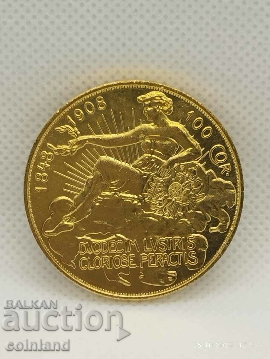 Auction 100 crown Franz Joseph l 1908 - REPLICA REPRODUCTION Auction 100 crown Franz Joseph l 1908 - REPLICA REPRODUCTION