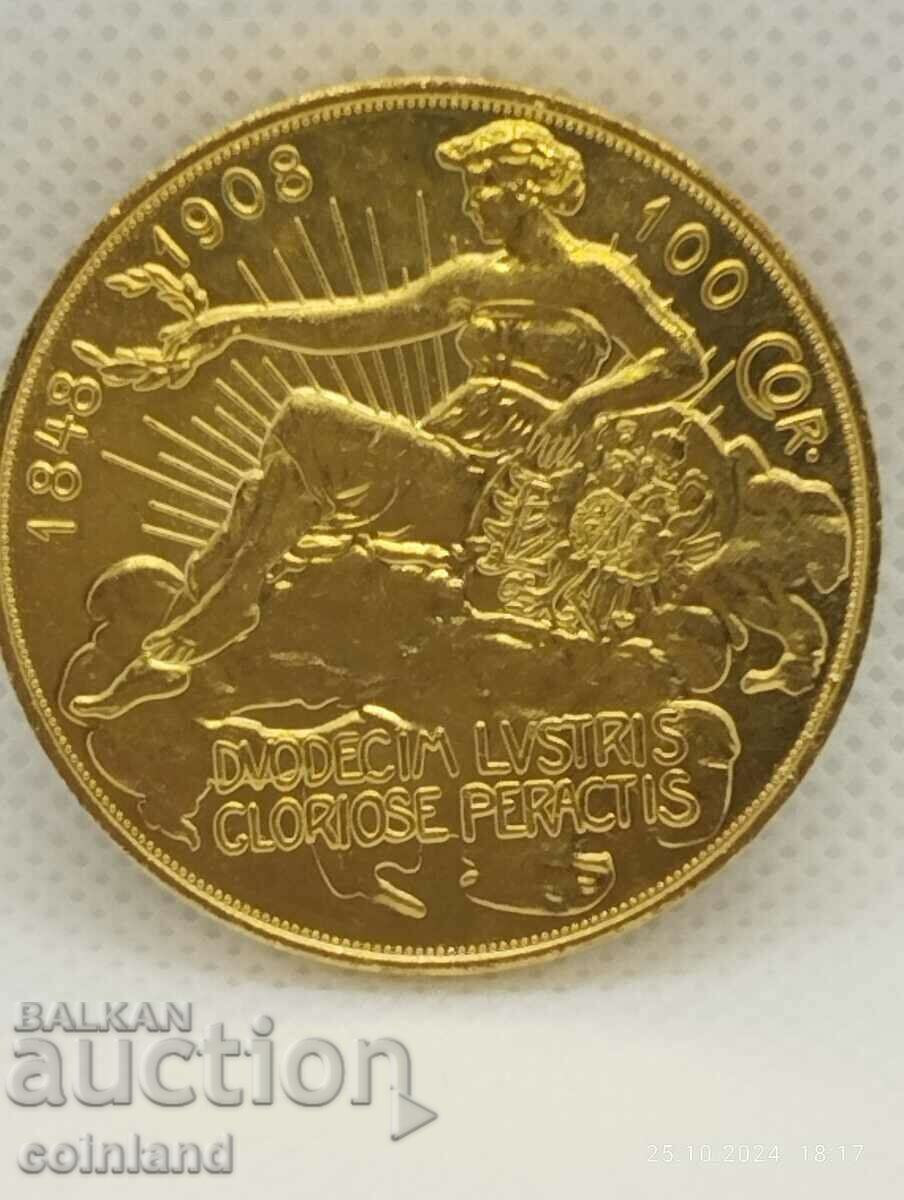 100 crown Franz Joseph l 1908 - ΑΝΑΠΑΡΑΓΩΓΗ ΡΕΠΛΙΚΩΝ