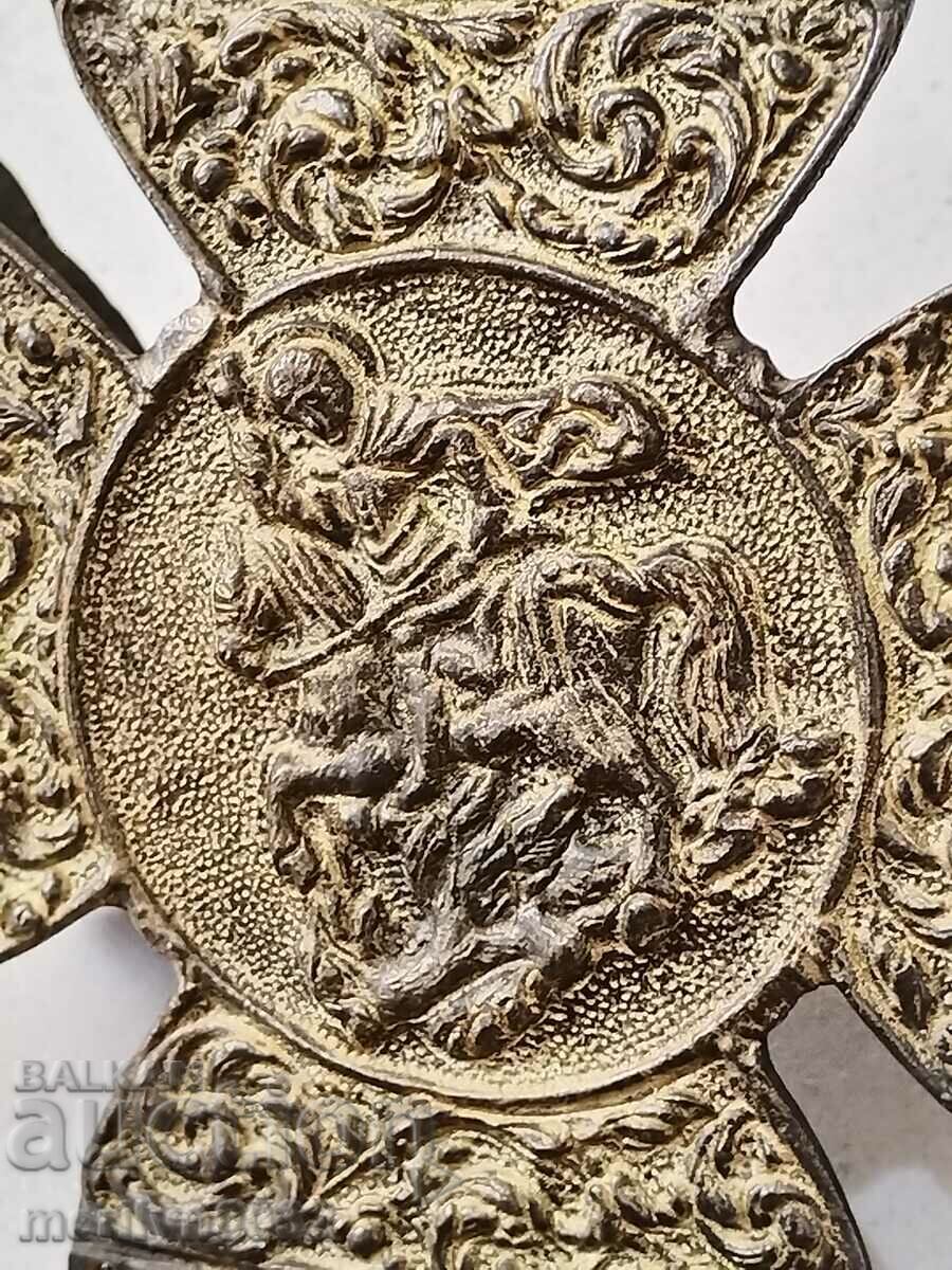 Δημοπρασία Αναγεννησιακός τελετουργικός χάλκινος σταυρός από λάβαρο Αγ. Γεωργίου Δημοπρασία Αναγεννησιακός τελετουργικός χάλκινος σταυρός από λάβαρο Αγ. Γεωργίου