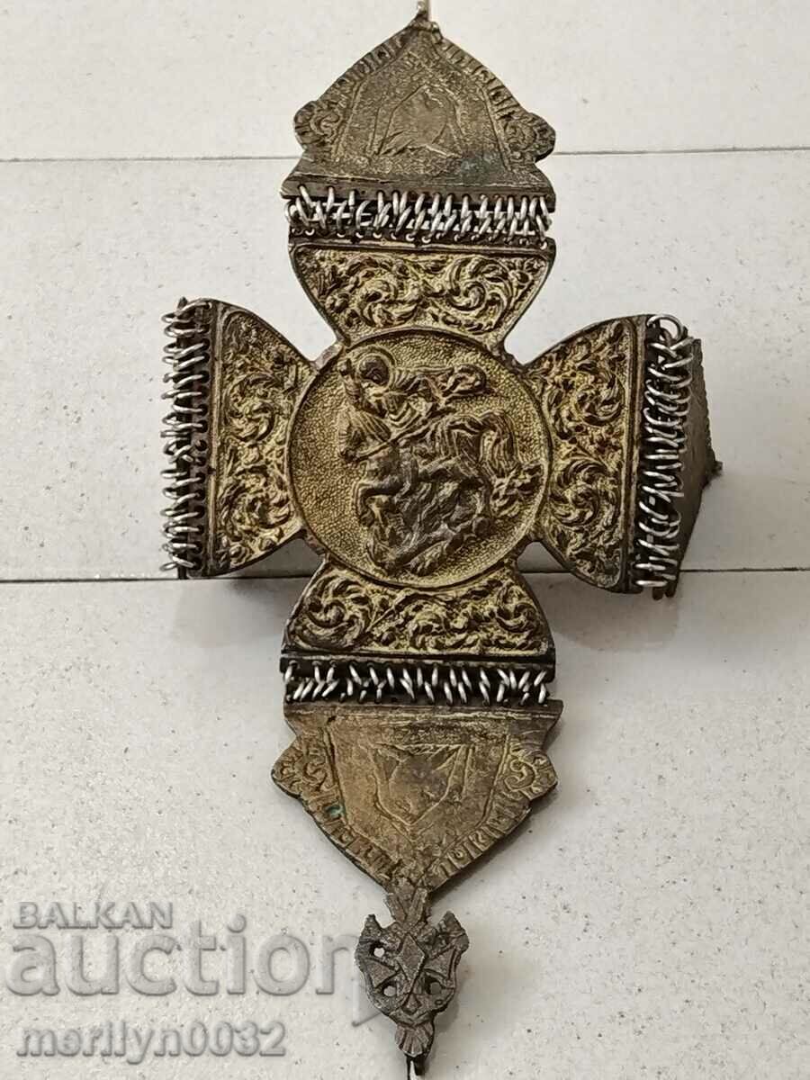 Αναγεννησιακός τελετουργικός χάλκινος σταυρός από λάβαρο Αγ. Γεωργίου - 6 Αναγεννησιακός τελετουργικός χάλκινος σταυρός από λάβαρο Αγ. Γεωργίου - 6