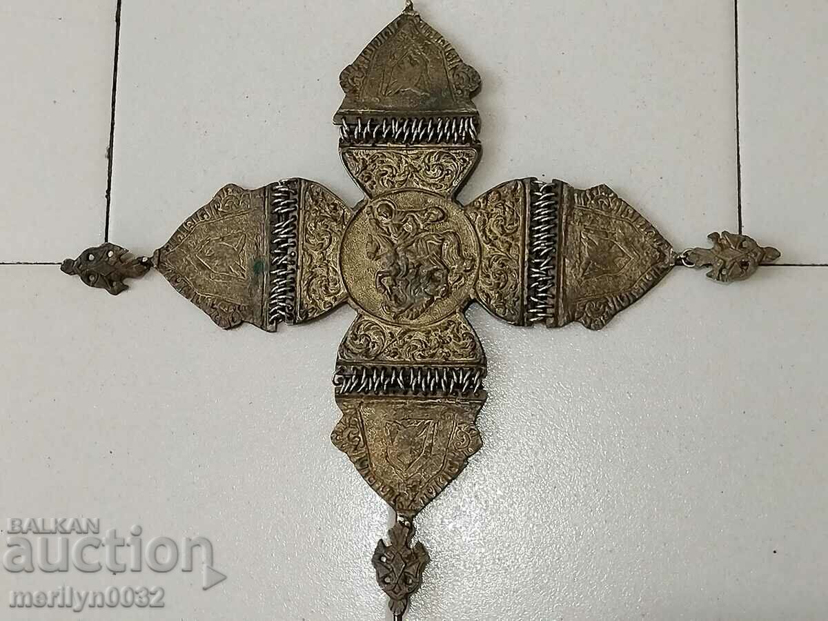 Revival ceremonial bronze cross of flag crucifix