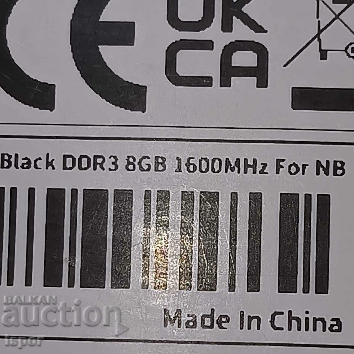 Delivery of Black DDR 3 -8GB new