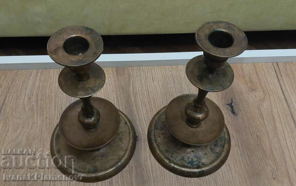 Candlesticks brass two pieces for collectors with price 40.00 BGN | € 20.45