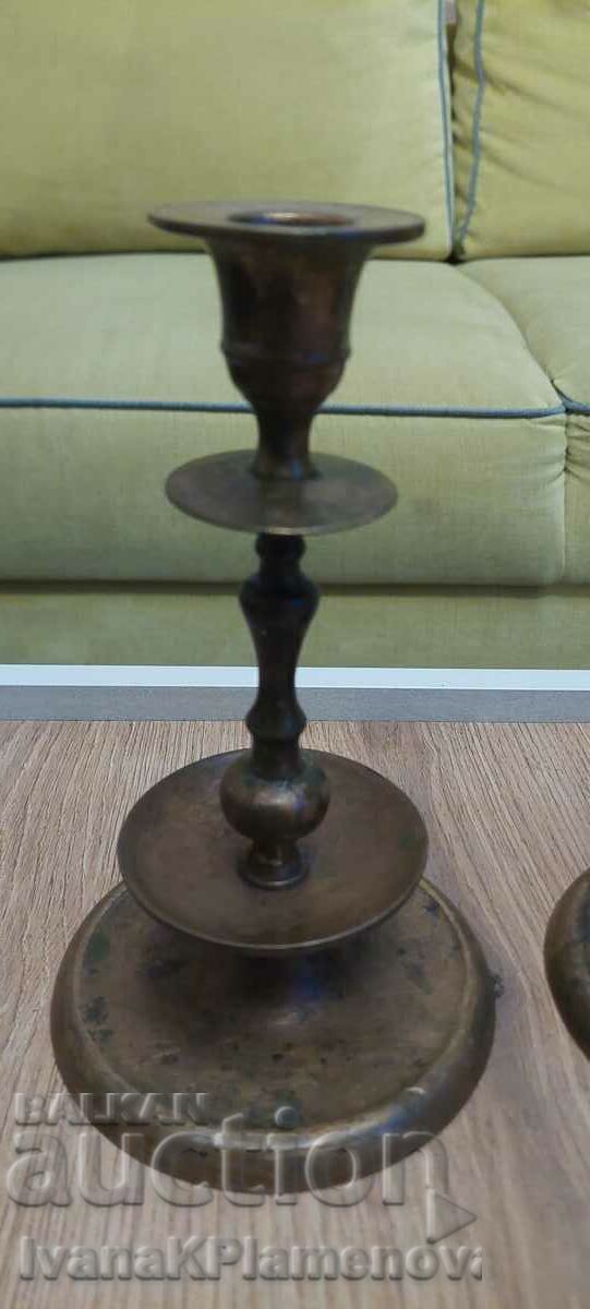 Auction  Candlesticks brass two pieces for collectors