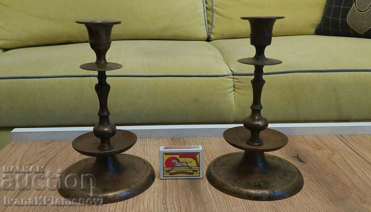 Candlesticks brass two pieces for collectors - 5
