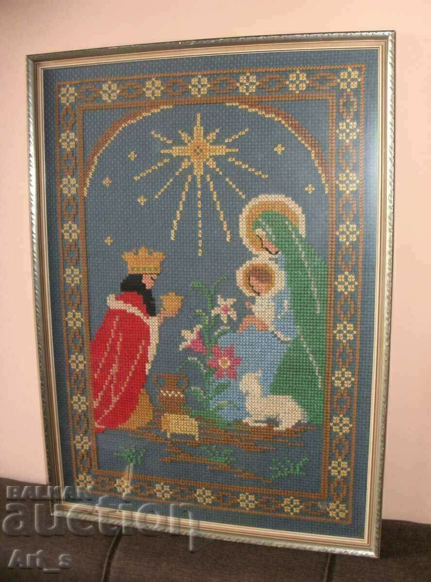 Licitație „Adorația Magilor” – tapiserie profesională înrămată