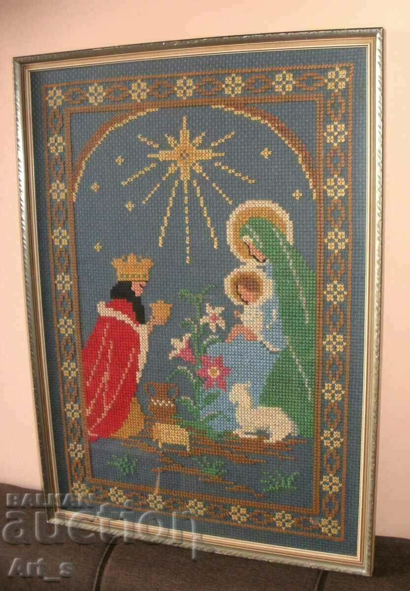 „Adorația Magilor” – tapiserie profesională înrămată - 5
